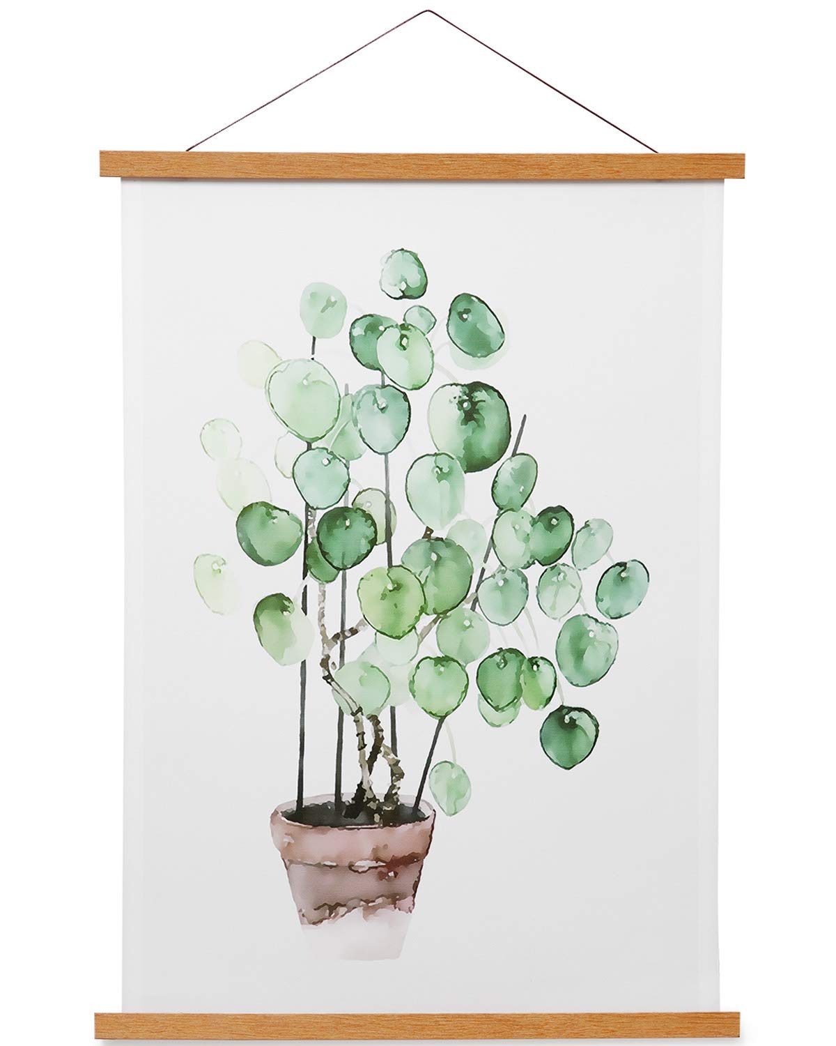 HONKKI Magnetic Poster Hanger Frame, 12 Inch, Teak Wood, Fits 12x16 12x18 12x24 Prints, N52 Magnets, Clean Wall Display for Posters, Maps, Canvas & Diamond Art