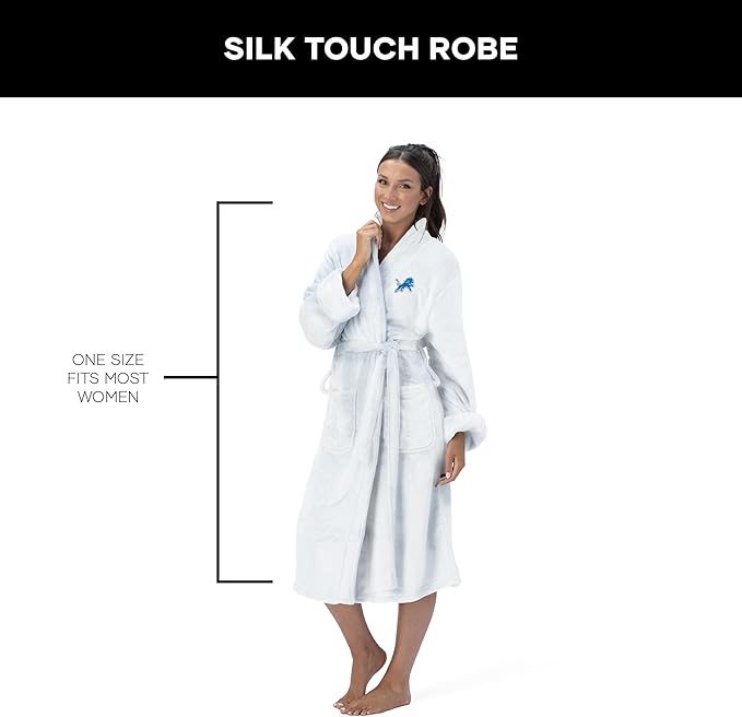 NFL Adult Unisex Silk Touch Bathrobe, Officially Licensed Loungewear, Soft Plush Polyester