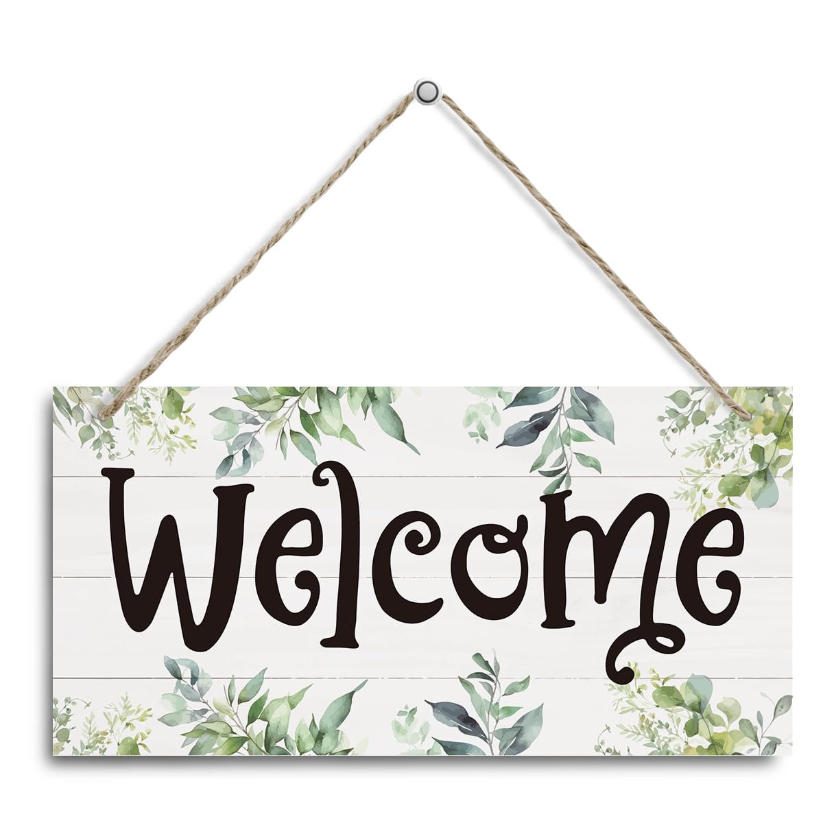 rdejxgvl Rustic Welcome Decor, Decorative Hanging Wall Plaque Wood Sign, Spring Sign 13, 30X15cm, Welcome Sign for Front Door Porch, Farmhouse Home Decor