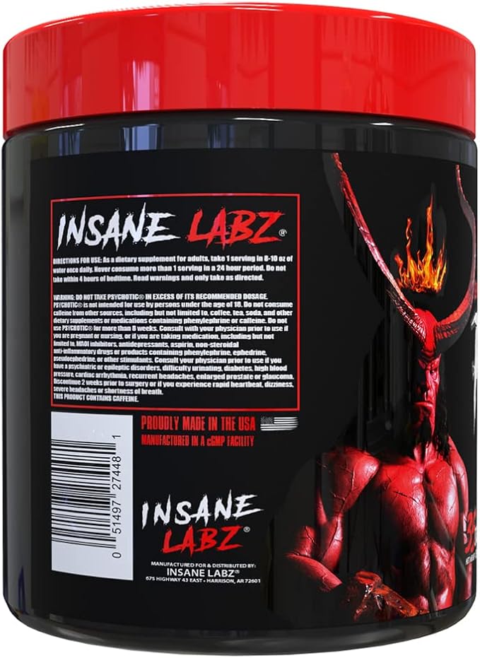 Insane Labz Hellboy Edition, High Stimulant Pre Workout Powder and NO Booster with Beta Alanine, L Citrulline, and Caffeine, Boosts Focus, Energy, Endurance, Nitric Oxide Levels, 35 Srvgs, Grape