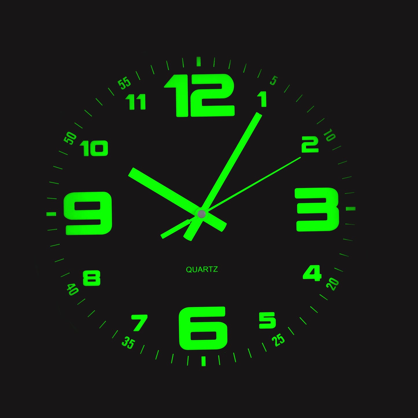 GadEdgen 12 inch Wall Clock Silent Wall Clocks Glow in The Dark Clocks Analog Battery Operated Night Light Clock Up Neon Modern Wall Clocks for Living Room, Bedroom, Kitchen, Bathroom, Home Decor