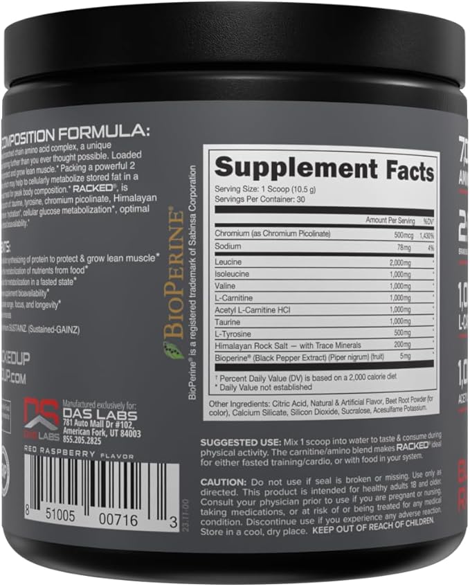 Bucked Up- BCAA RACKED??Branch Chained Amino Acids | L-Carnitine, Acetyl L-Carnitine, GBB | Post Workout Recovery, Protein Synthesis, Lean Muscle BCAAs That You Can Feel! 30 Servings (Blood Raz)