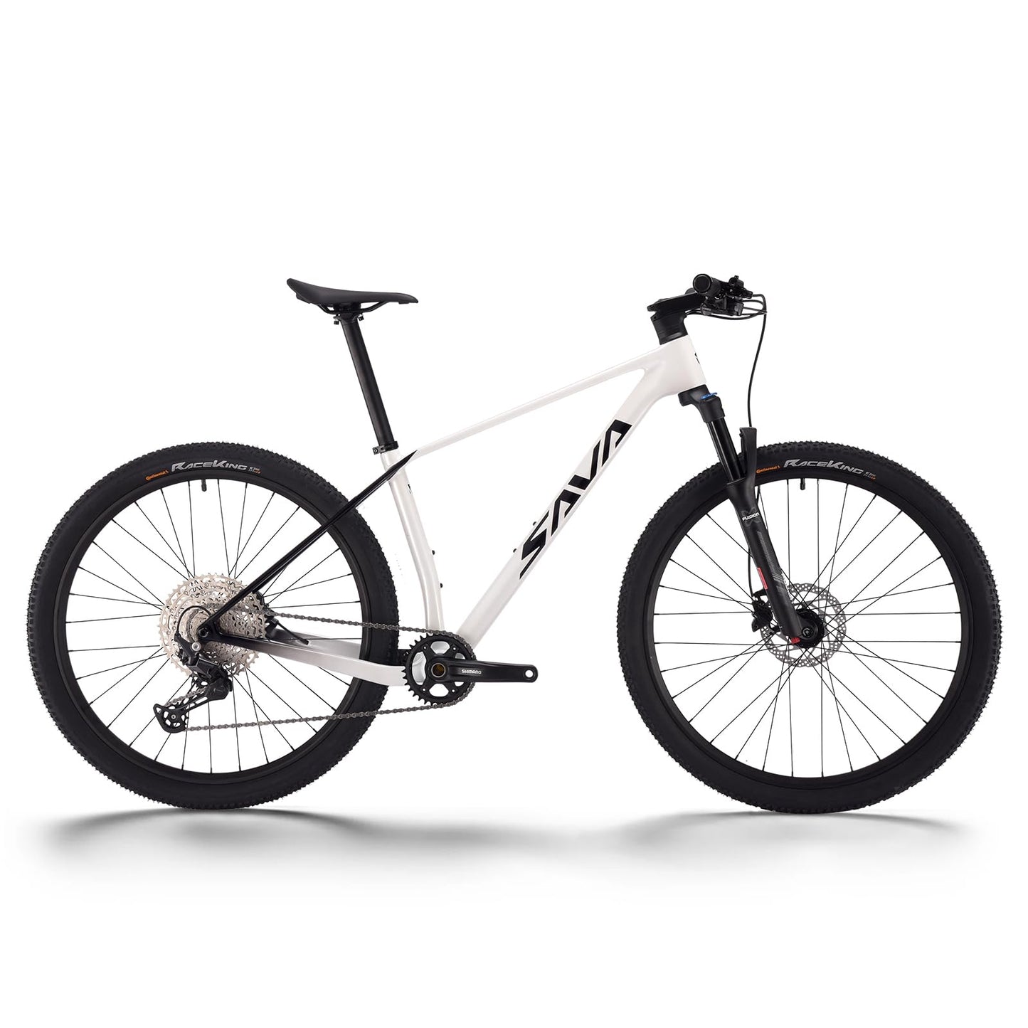 SAVADECK Carbon Fiber Mountain Bike with Shimano Deore M6100 12-Speed, MTB Bicycle with Hydraulic Disc Brakes(White, 27.5 * 17)