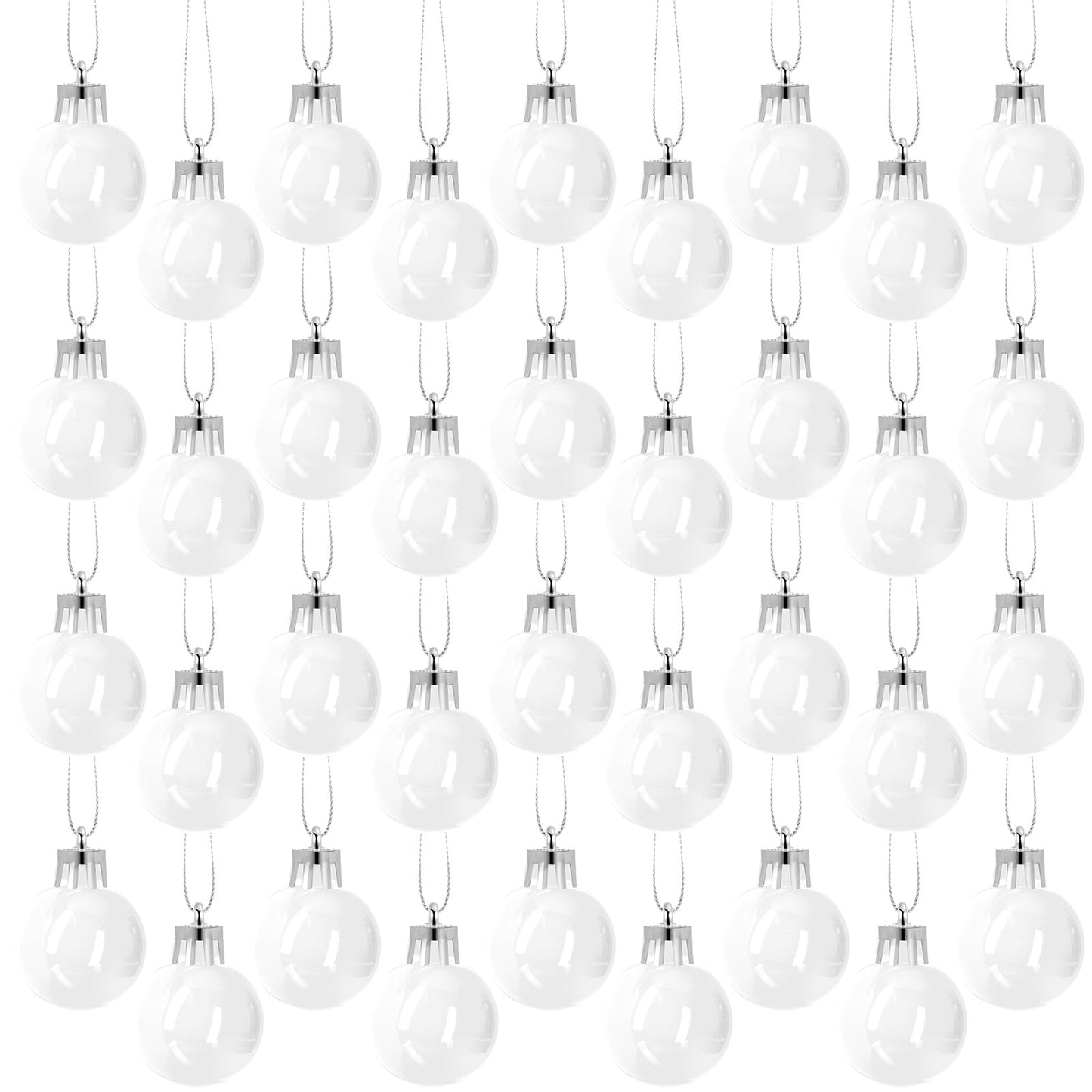 36 Pcs 1.57 inches White Christmas Ball Christmas Tree Ornaments Christmas Tree Pendants Xmas Shiny Balls Baubles Set Christmas for Christmas Tree Hanging Wreath Garland Decorations（White）