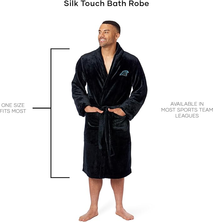 NFL Adult Unisex Silk Touch Bathrobe, Officially Licensed Loungewear, Soft Plush Polyester