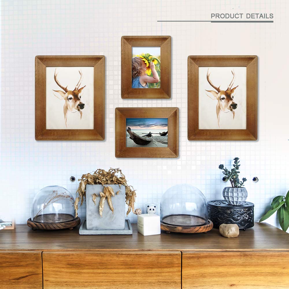 icheesday Rustic Picture Frames 11x14, Made of Brown Solid Wood for Wall Mounting Display Photos Diploma Certificate Award