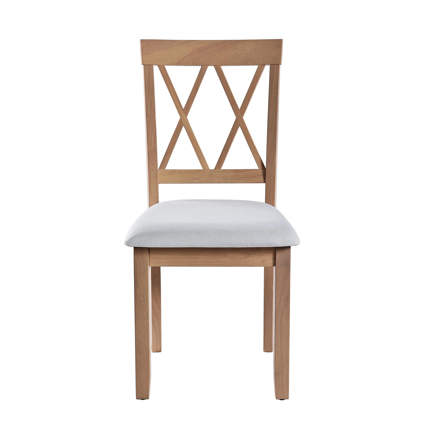 Merax Farmhouse Wooden Dining Set of 5, 29"- 45" Extendable Dining Table with Drop Leaf, 4 Upholstered Chairs for Small Space, Easy Assemble Natural