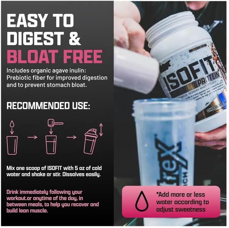 Nutrex Research IsoFit Whey Protein Powder Instantized 100% Whey Protein Isolate (70 Servings, Strawberries & Cream)