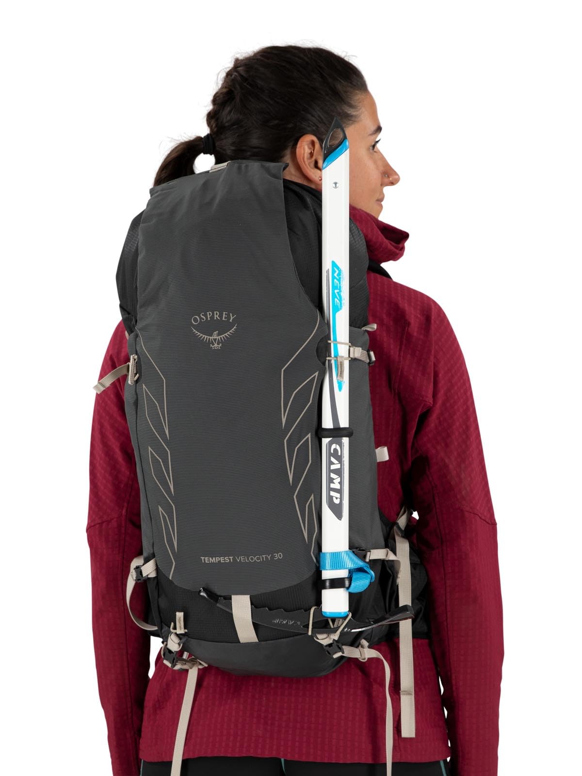 Osprey Tempest Velocity 30L Women's Hiking Backpack, Dark Charcoal/Chiru Tan, WM/L
