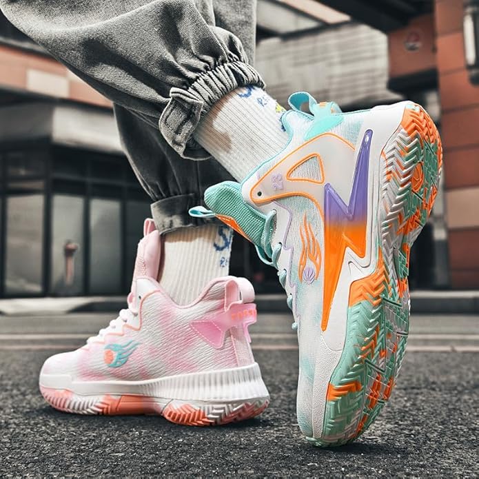 Basketball Shoes for Womens and Mens, Breathable Non Slip Outdoor Casual Unisex-Adult Fashion Sneakers
