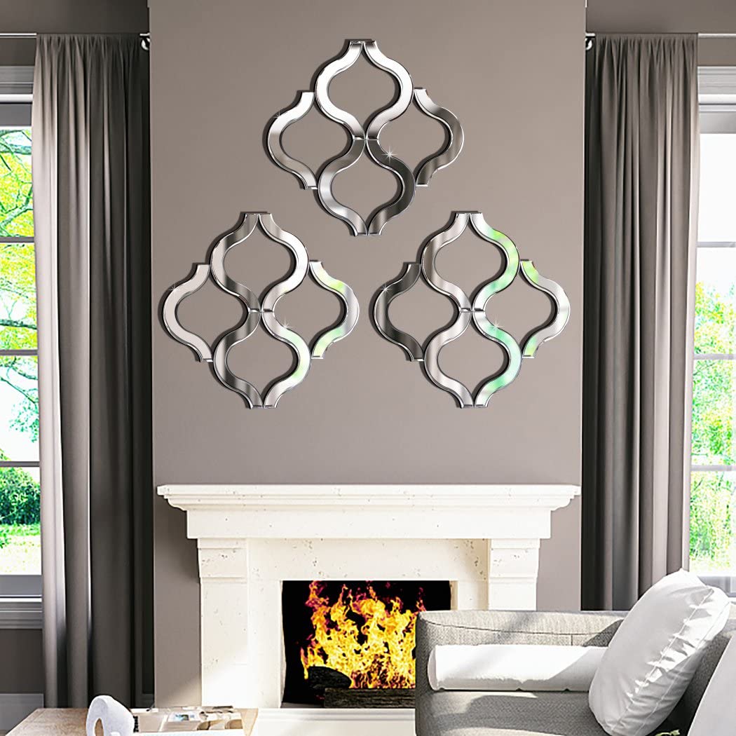 DMDFIRST Arc-Shaped Wall Mirror, Silver, 14.75'x14.75', Modern Fashion Decor, Unframed, Beveled Edge
