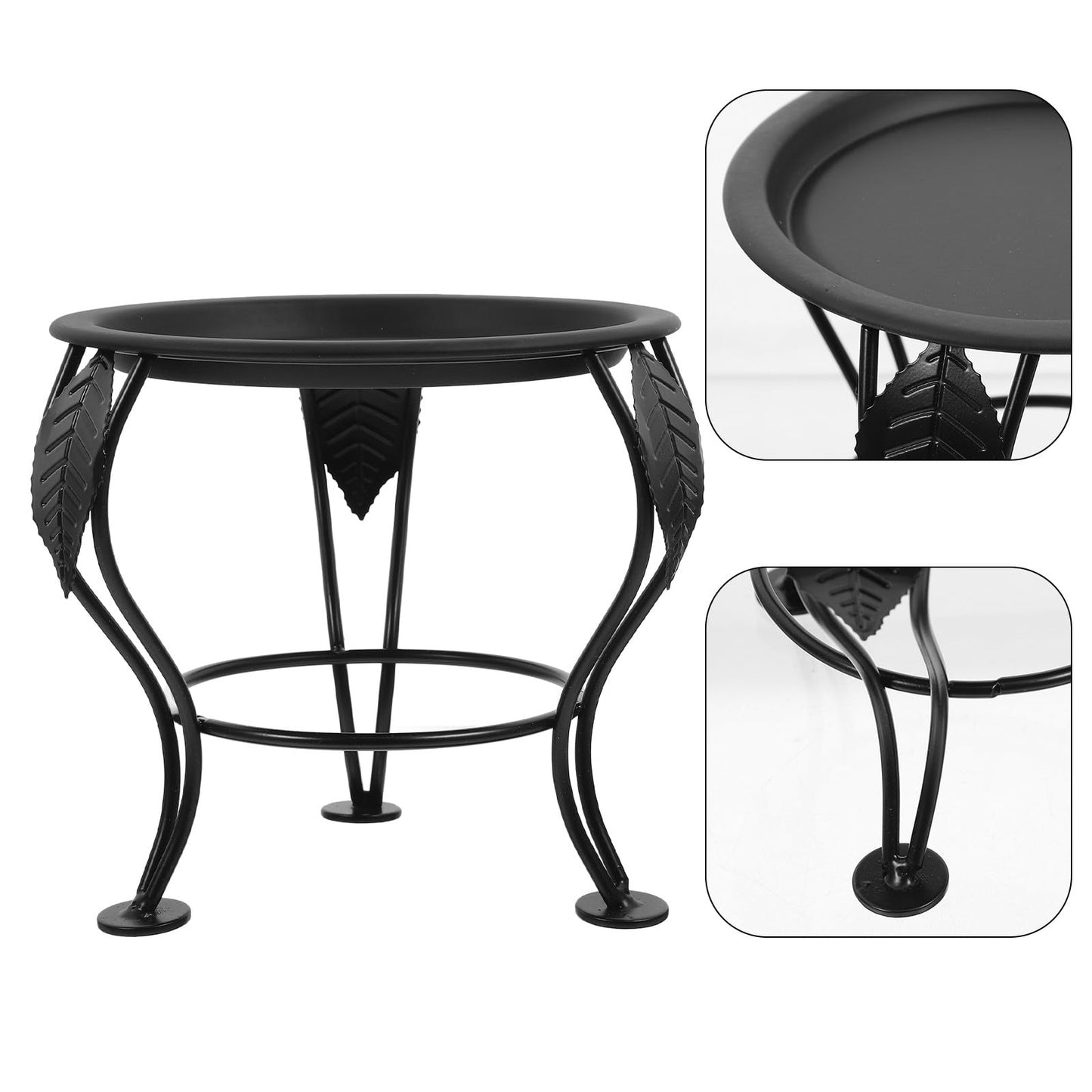 Veemoon 2pcs Black Metal Plant Stand for Indoor and Outdoor Flower Pots, Decorative Garden Ball Holder Base, Farmhouse Style Plant Holders for Patio and Lawn