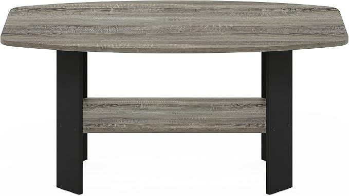 Furinno Simple Design Coffee Table, French Oak Grey/Black