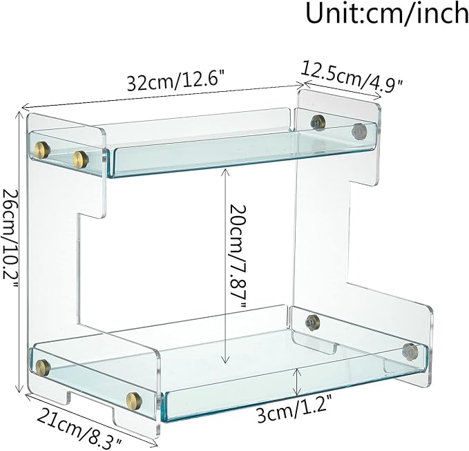 FFK Bathroom Organizer Countertop, 2 Tier Bathroom Counter Organizer Kitchen Spice Rack Cosmetic Organizer,Countertop Storage for Bathroom, Kitchen, Living Room, Bedroom, Dressing Table