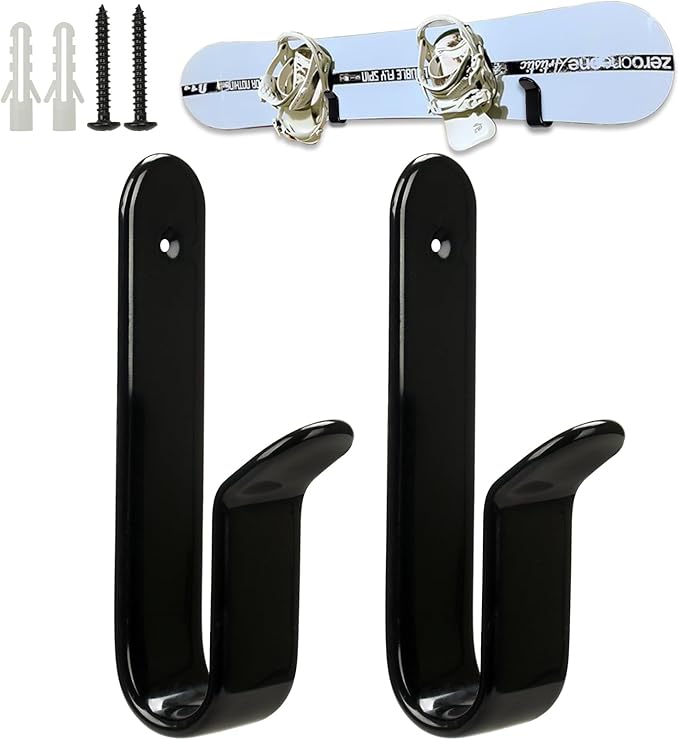 Snowboard Wall Mount Clips, Horizontal Skateboard Wall Mount，Snowboard Display Stand for Room, Garage