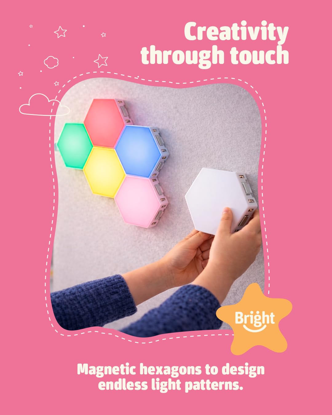 Bright Autism Tap-Tap Touch Sensory Lights – Dimmable Room Lighting for Therapeutic & Educational Play. Visual & Tactile Soothing LED Stimulation. Perfect Addition to Your Child's Bedroom (6pcs)