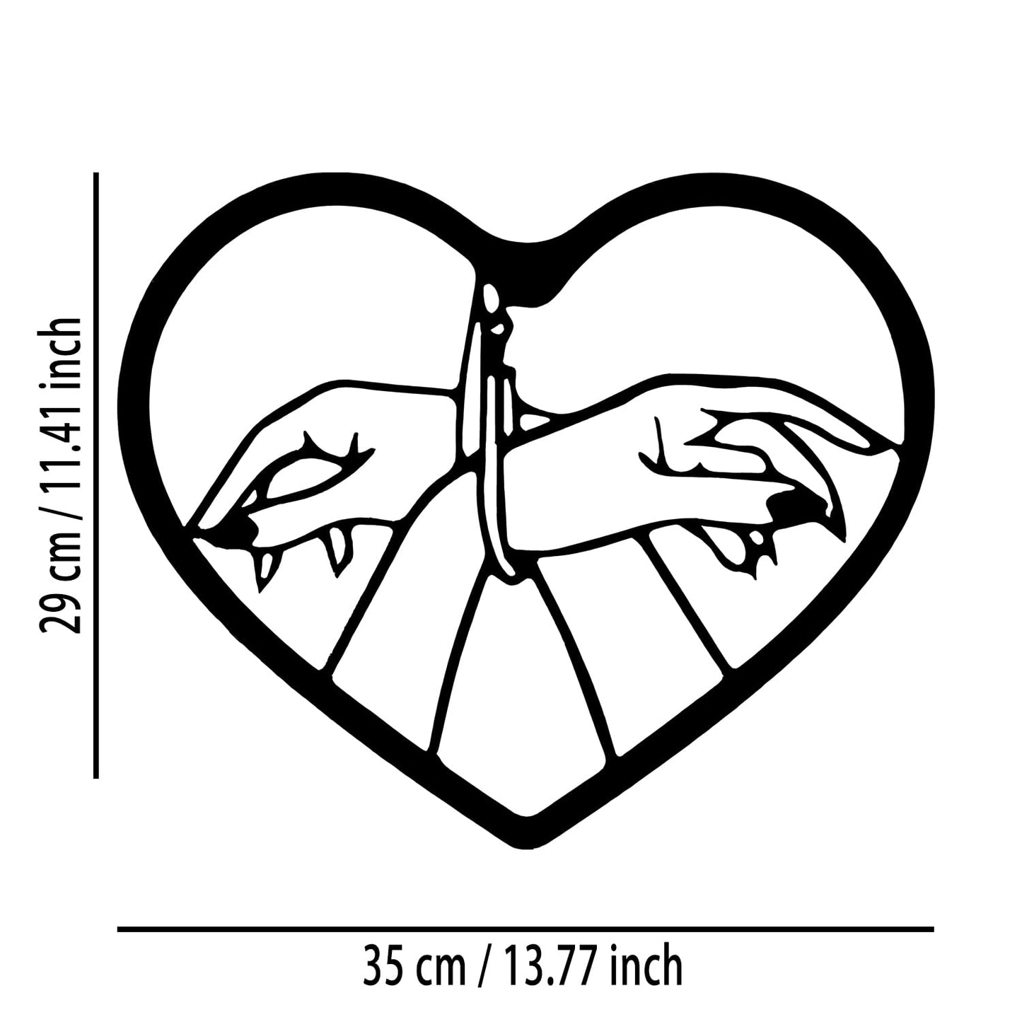 Romantic Heart Metal Wall Decor - Gothic Room Decor Wall Art Home Decor for Living Room, Bedroom, Dining Room, Bathroom, Office (Black)