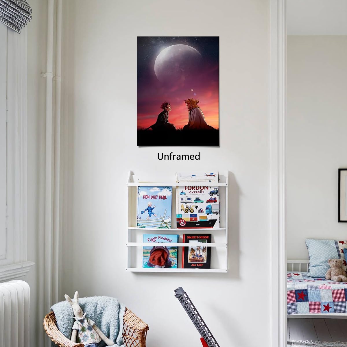 Anime Demon Slayor Poster For Kids Room Bedroom Wall Decor-Anime Lovers Posters Canvas Art Print Manga Picture For Teen Fans Girls And Boys Birthday Gifts
