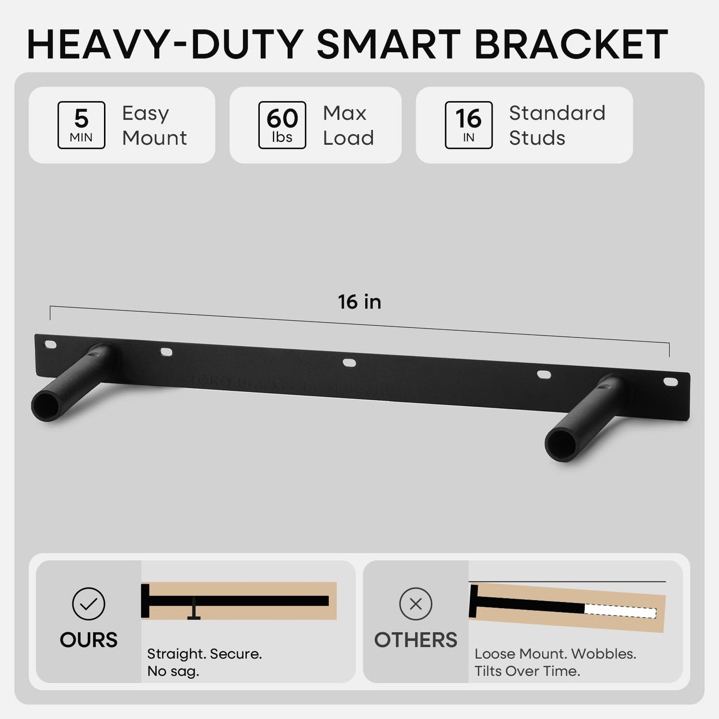 Homeforia Classic Walnut 24 inch Floating Shelf, High End Solid Real Wood Small 24inch Floating Shelves for Wall Mounted, 24in Floating Shelves, Heavy Duty Bracket, 24 X 6.5 X 1.75 inches, Set of 2