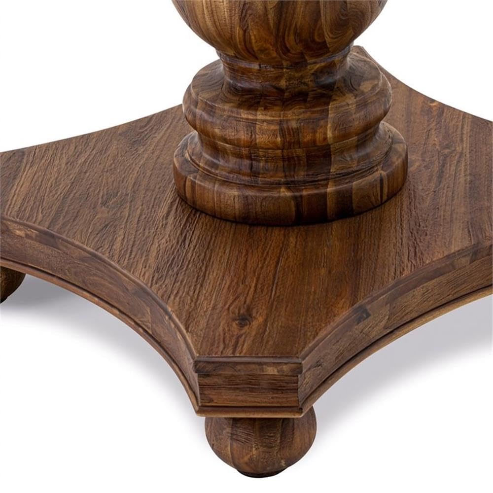 Luxe by East West Furniture FE2-0N-TP Ferris Modern Dining Table - a Round Kitchen Table Top with Pedestal Base, 48x48 Inch, Sandblasting Antique Walnut