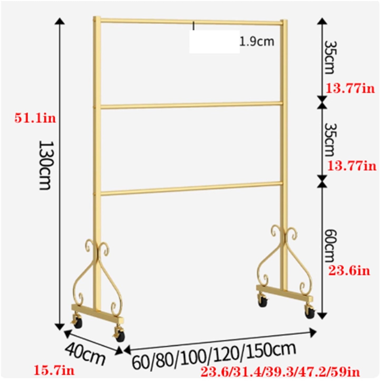 Mobile Lingerie Bra Rack Swimsuit Organizer Hanger, Anti-Slip, Underwear Display Stand with Wheels, Commercial Clothing Store Shelf, for Shorts,Hats, Sock, 3 Tier(White,80 * 40 * 130cm)