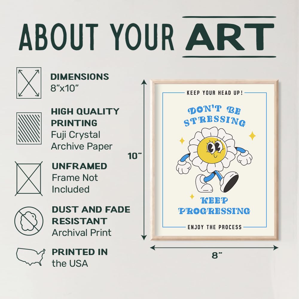 Positive Quotes Wall Decor for Office - Trendy Retro Wall Art - Womens Office Decor - Haves - Inspiring Art - Happy Home Decoration Motivational poster
