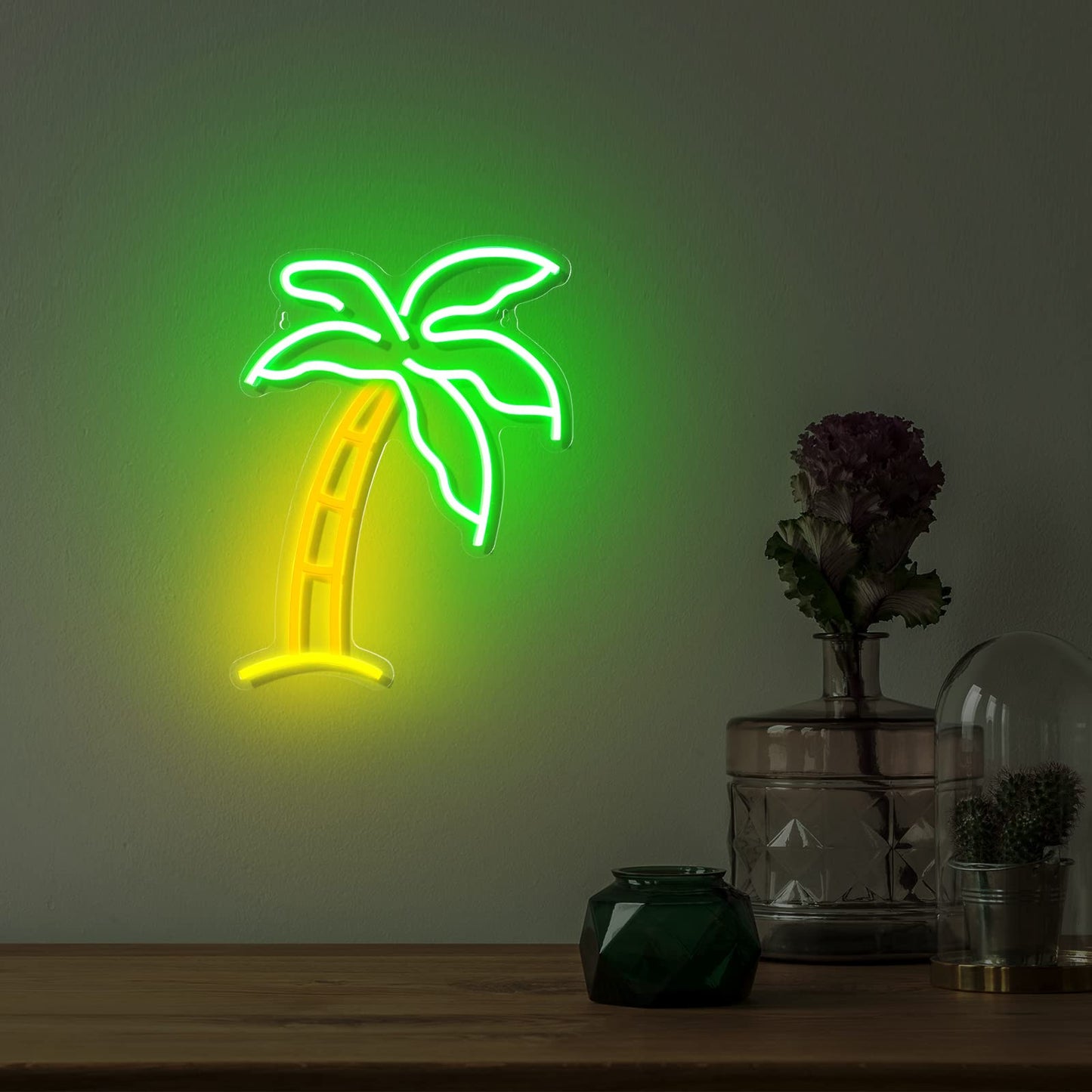 ROCEEI Tropical Palm LED Neon Sign Neon USB Powered Lights Sign Wall Art Gifts for Christmas Room Kids Bedroom Birthday Party Bar Decor