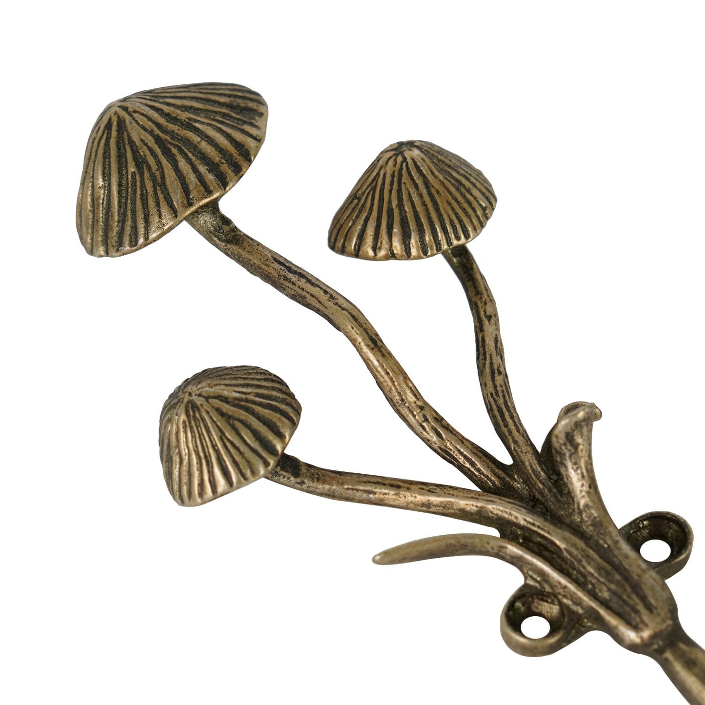 SOFFEE DESIGN 2pcs Metal Gold Coat Hooks with 3D Mushrooms Shape, for Entryway, Bathroom, Bedroom Farmhouse Decoration