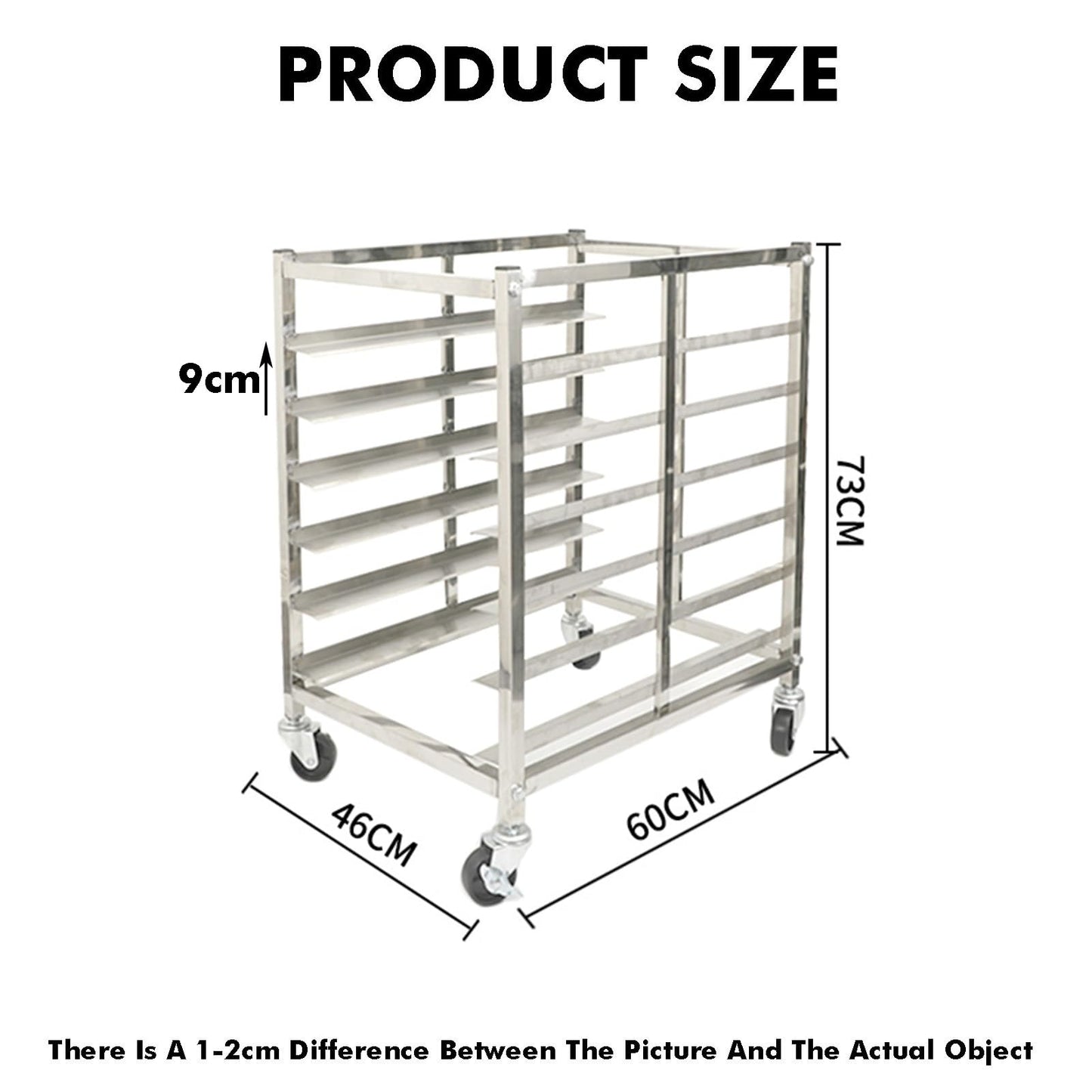 DUHTFCY Heavy Duty Rolling Bread Pan Rack, 6-Tier Commercial Baking Rack for Home & Restaurant, Space-Saving Speed Rack