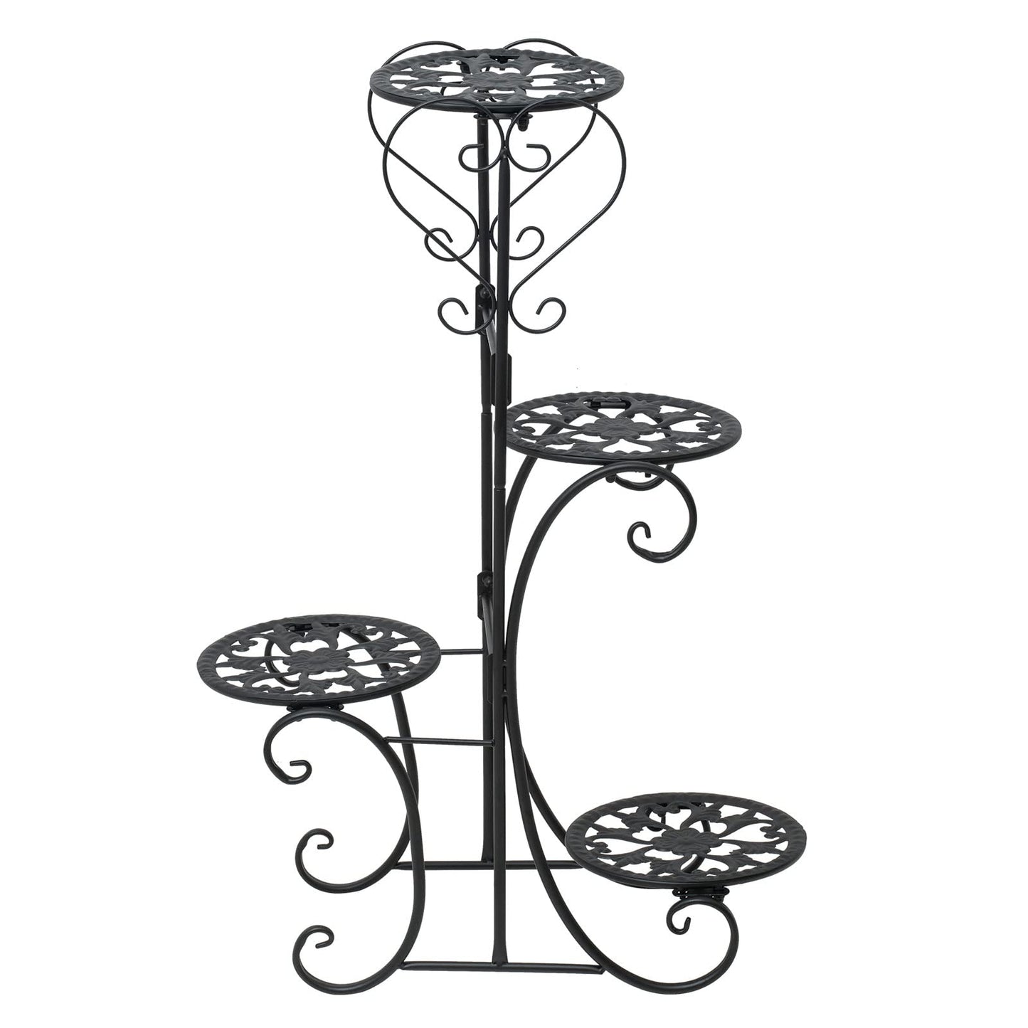 Metal Plant Stand 4 Potted Flower Pot Holder for Patio Garden Home Decor