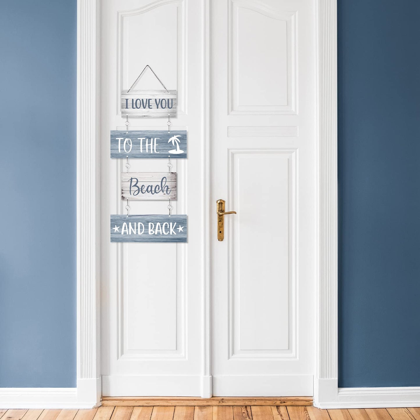 Hotop Beach Wall Decor for Bathroom Aluminum I Love You to The Beach and Back Sign Metal Wall Art Hanging Sign for Bathroom Bedroom Home Dining Room Kitchen Coastal Living Spaces