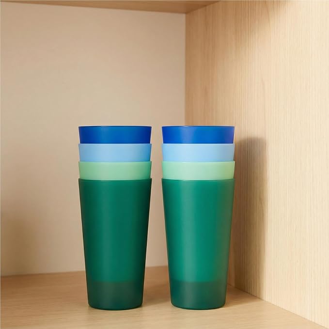 AOYITE 32 oz Reusable Drinking Cups, Unbreakable Large Plastic Tumblers set of 12, BPA Free Dishwasher Safe Cups for Kids Adult Kitchen Camping Party Outdoor