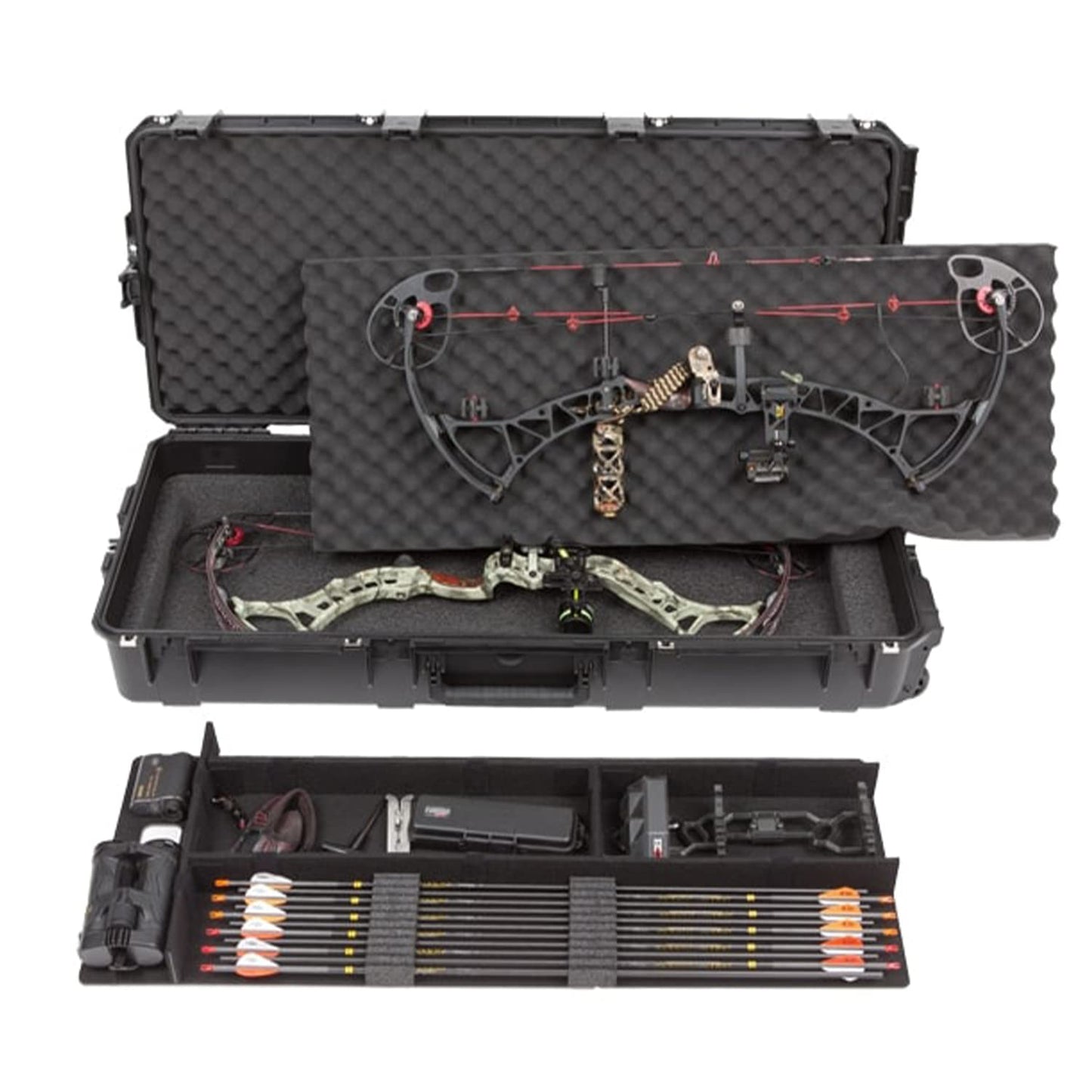 SKB Cases iSeries One Size Compact Ultimate Hard Exterior Waterproof Single Double Bow Utility Carrying Case for Hunting, Black