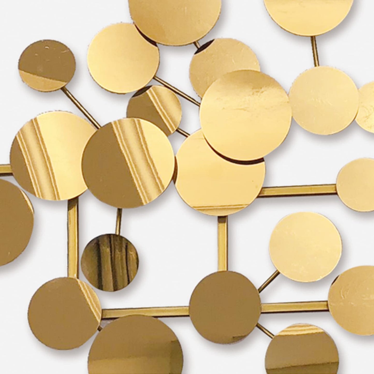 YUDACHU Modern Metal Wall Art for Living Room & Bedroom | 3D Geometric Sculpture 59”×20” | Gold Luxury Wall Decor Accent, Indoor Use, Hanging Kit Included