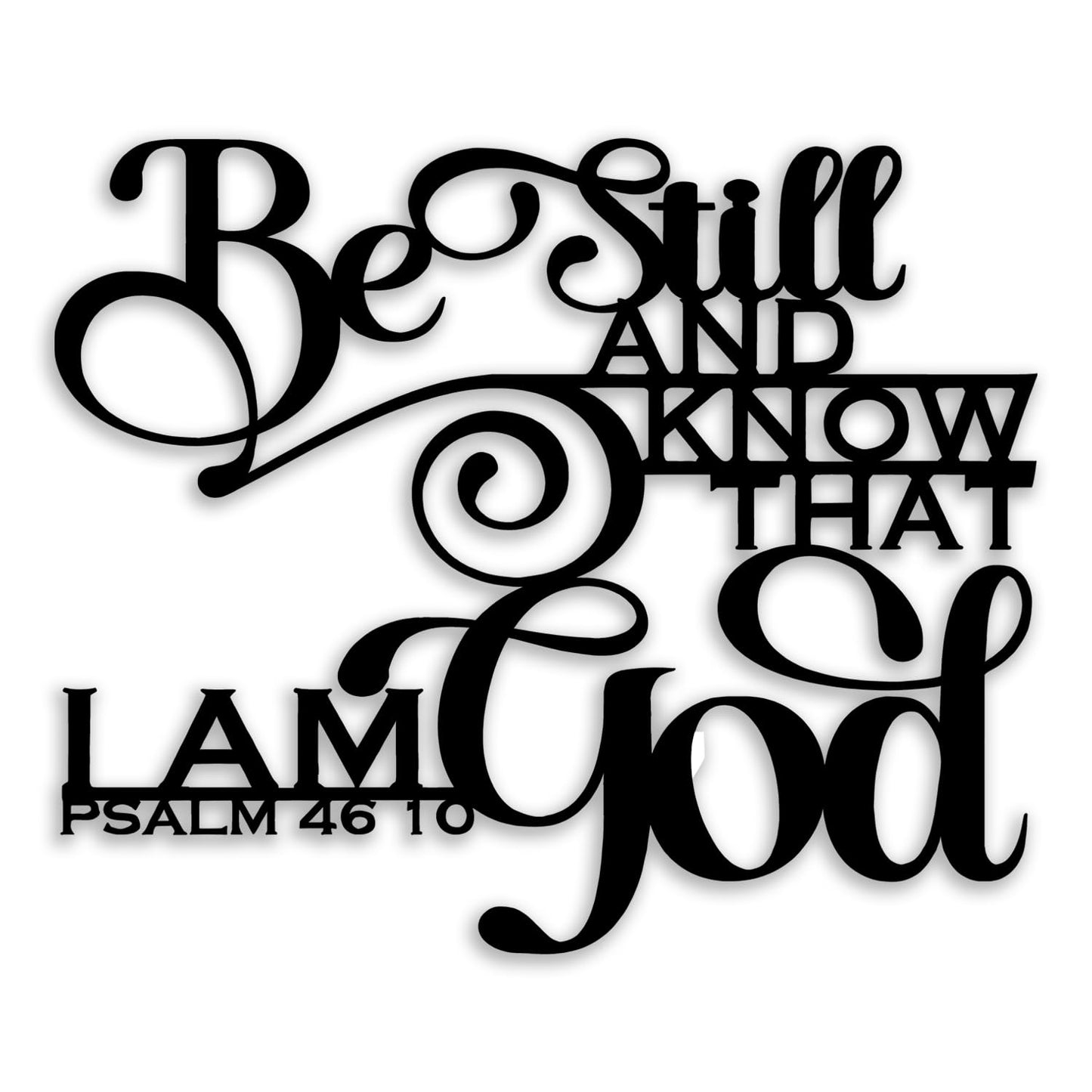 PSALM 46 10 Metal Wall Decor - Christian Room Decor Scripture Inspirational Wall Art Home Decor for Living Room, Bedroom, Dining Room, Bathroom, Office (Black)