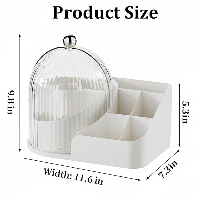 Makeup Organizer with Drawers,Large Capacity Perfume Organizer,Vanity,Bathroom,Bedroom Countertop Storage for Cosmetics, Perfume, Brushes, Eyeshadow, Skincare,Lipstick, Nail Polish (White-Large)