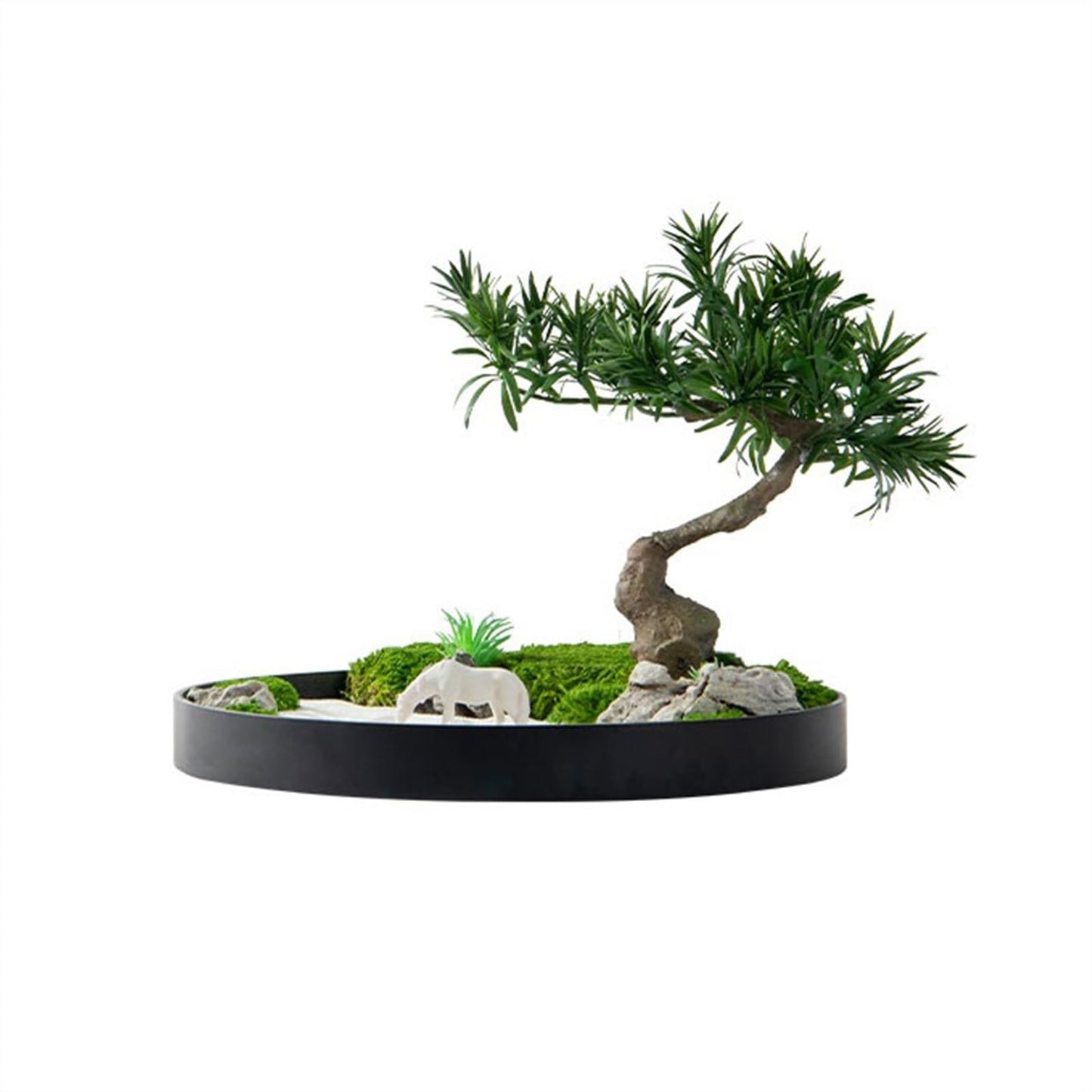WANGHAI2024M Artificial Trees Round Table Center Turn Decorative Light Luxury Floral Hotel Table Simulation Tree Ornaments Chinese Greenery Ornaments Artificial Bonsai