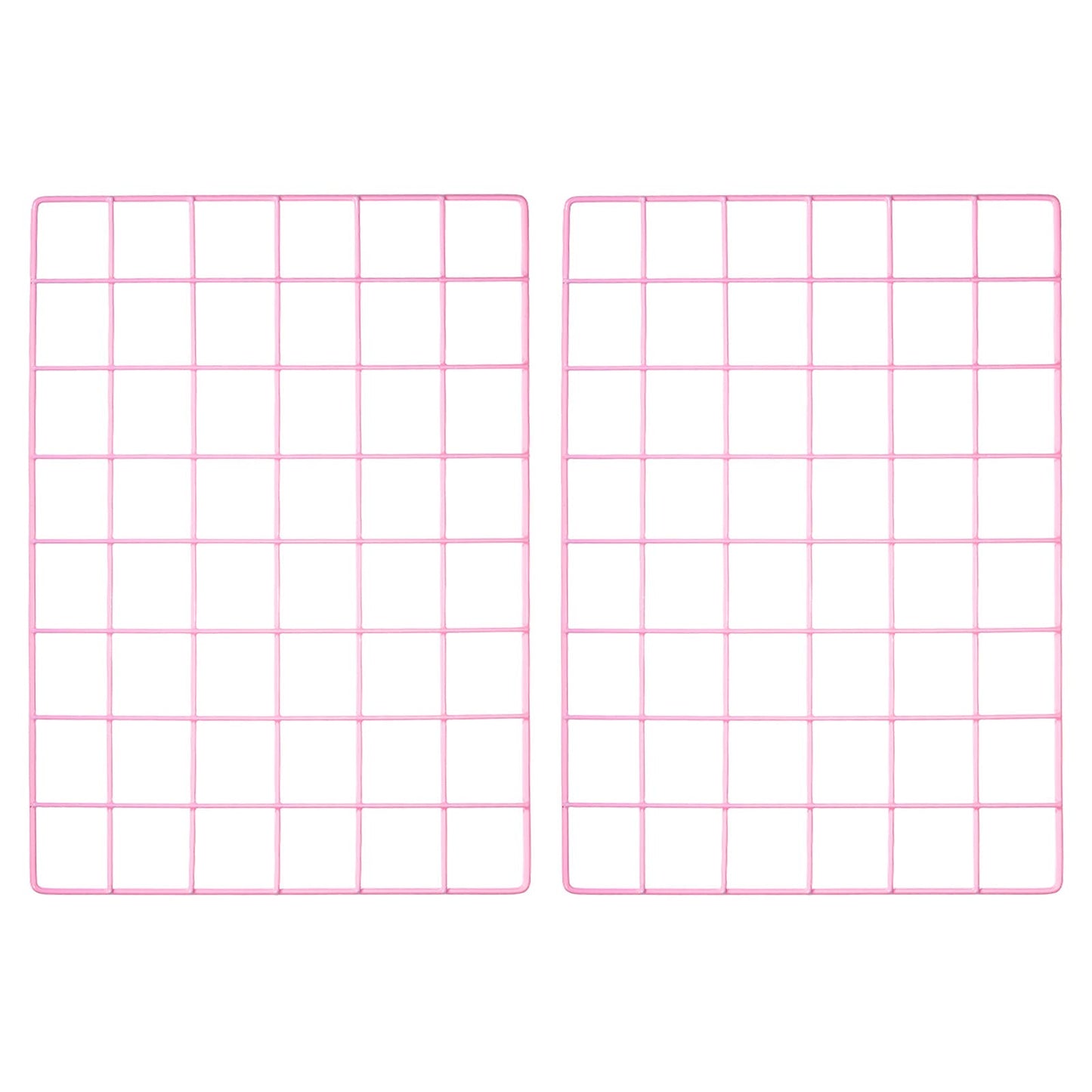 YOKIVE 2Pcs Iron Wire Grid Panel, Decorative Panels Board | Photo Pictures Display Holders Hanging Frame for Home Office (Pink, 16"x12")