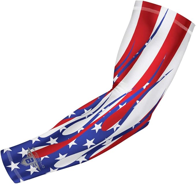 Bucwild Sports Flag Compression Arm Sleeve - Perfect for Baseball Basketball Football - Youth & Adult Sizes