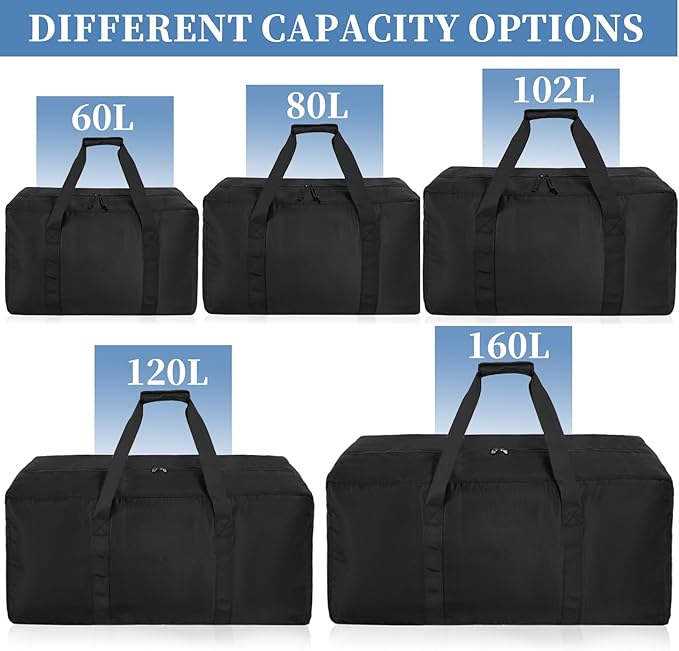 Large Travel Duffle Bag, 80L Gear Bag for Men and Women, Storage Bag Ideal for Overnight Camping and Weekend Getaways