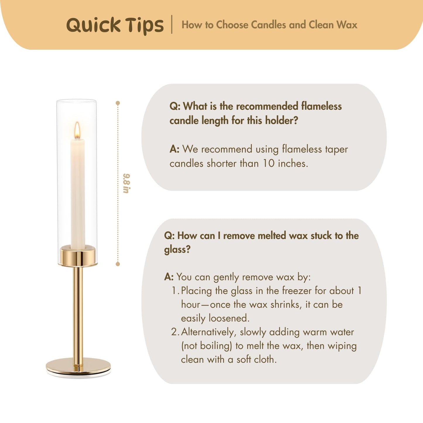 Gold Hurricane Candle Holders Set of 3, Tall Metal & Windproof Glass Taper Candle Holders, Brass Candlesticks Holder Decorations, Table Centerpieces for Weddings, Christmas, Parties, Fireplace Decor