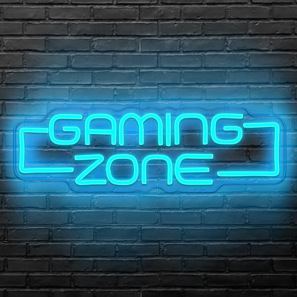 RuCvixkt Gaming Zone Neon Sign,Game Zone Neon Sign for Teens Gamer Room Decor，Gaming Light Neon Sign for Gaming Wall Decor，Led Neon Gaming Sign for Gamer Gifts Boys
