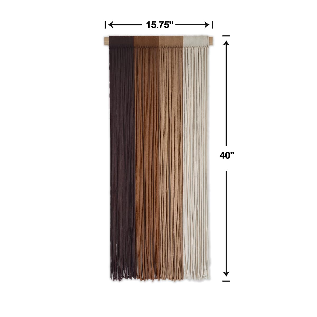 TANNCOY Boho Long Tapestry Unique Macrame Wall Decor Art Hanging Fabric Headboard Traditional Handmade Tie-Dye for Living Room, Bedroom, Home, Brown, 40" L x 15.75" W