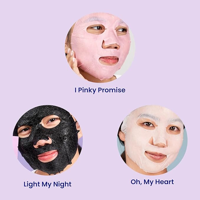 FACETORY Acne Sheet Mask Collection (Pack of 3) - Soothing, Rejuvenating, Illuminating Sheet Mask for Blemishes, Oily Skin Types, Pimples