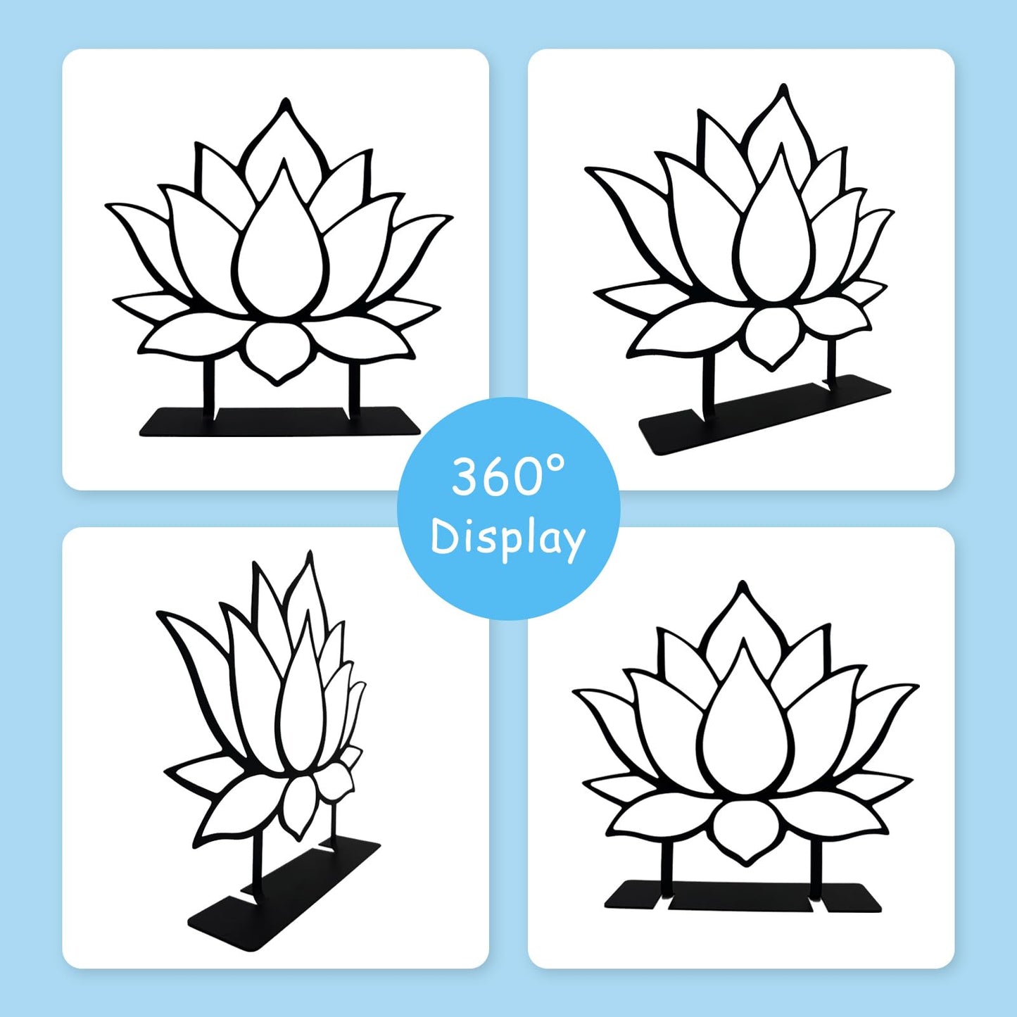 DASIMAT Metal Lotus Flower Tabletop Decor, Lotus Abstract Table Decor, Meditation Accessories, Zen Flower Art, Flower Center Pieces Decoration for Table, Spiritual Gifts