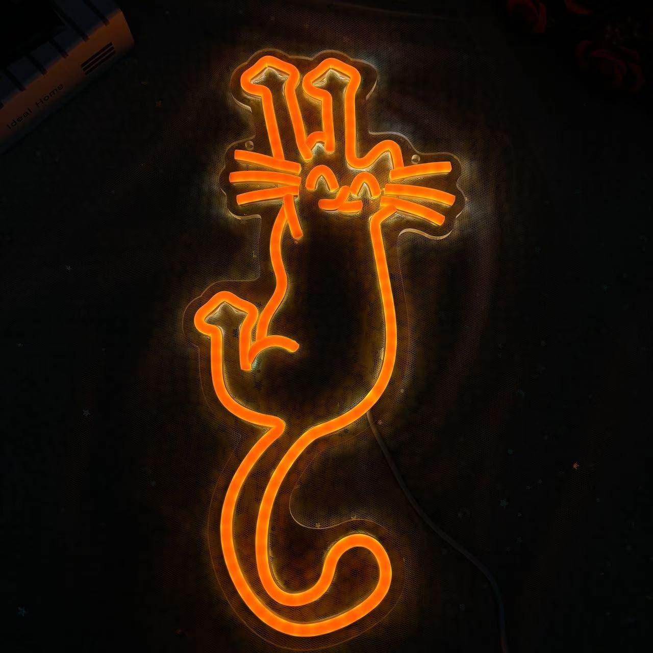 Paw Up Cat Neon Sign Animal USB Operated Decorative LED Cute Kitten LED Neon Custom Neon Sign Cat Lovers Gift Cat holding Sign