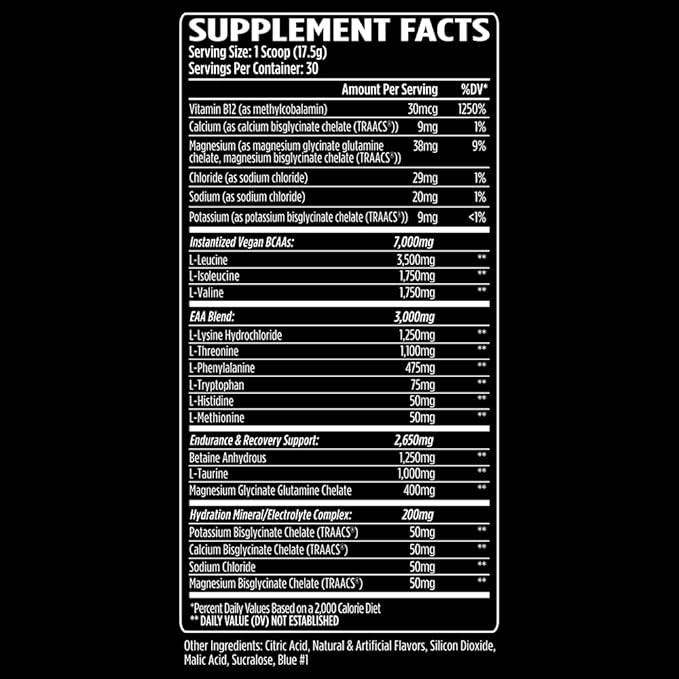VMI Sports Aminogex Ultra | BCAA Powder | Amino Acids + Betaine and Glutamine | Amino Acid Post Workout Recovery Drink | Intra Workout Drink with Electrolytes | (30 Servings) (Patriot Pop)