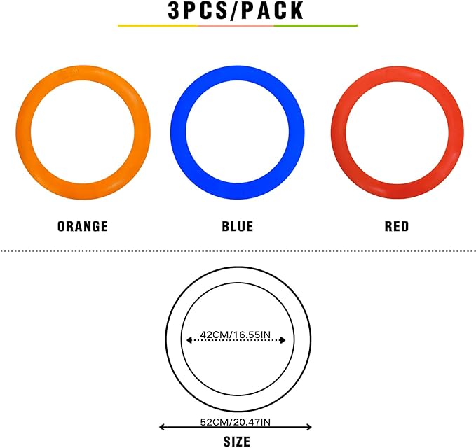 Colorful Anti Slip Safety Agile Ring Speed Ring 3 PCs Speed and Agility Training Equipment Basketball Training Equipment Sports Agility Training Skill Improvement Equipment