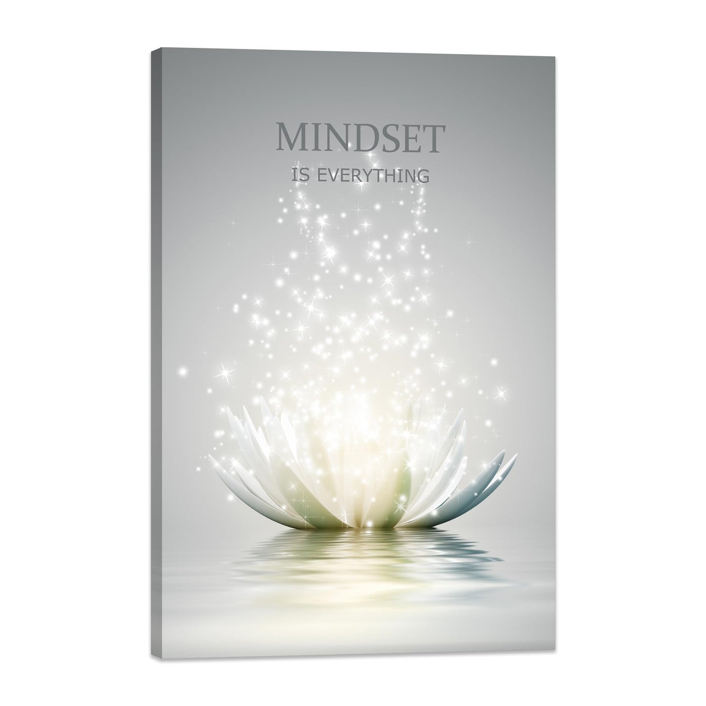 Lotus Flower Wall Art Canvas Mindset Motivational Quotes Poster for Zen Office Wall Decor Spiritual Meditation Prints Artwork Framed (16 x 24inches)