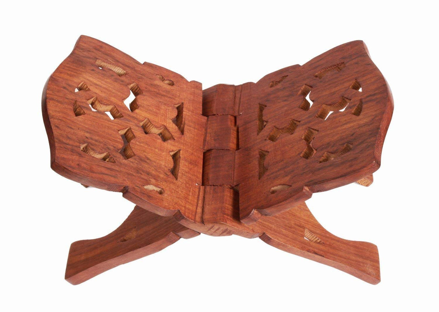 IBLAY Beautifully Hand Carved Quran Holy Geeta Bible Holder Support Reading Book Holder Folding Religious Prayer Stand Wooden Holy Book Stand